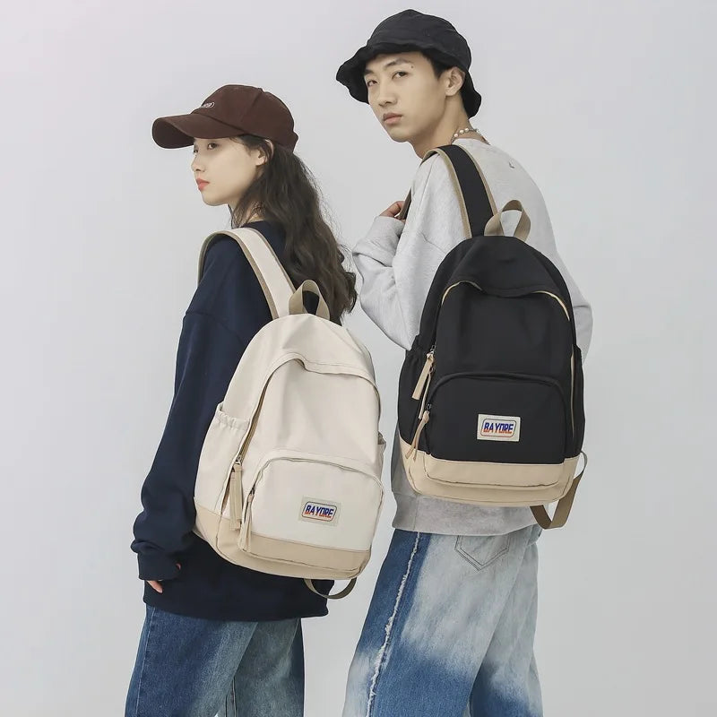 Teenagers Couple School Bags Nylon Anti-Theft Backpack Rucksack