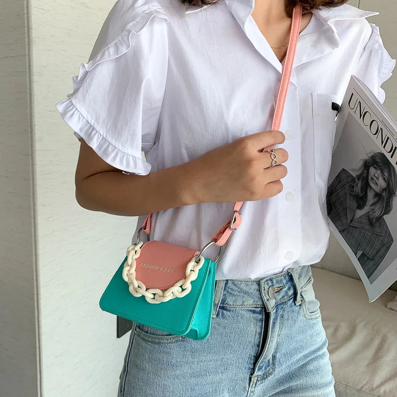 Small Square Bag for Crossbody Shoulder Handbags Youth Ladies