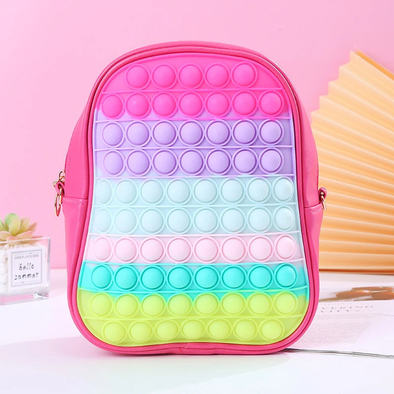 Children's Shoulder Bags Rainbow Schoolbag Girls' Kindergarten Backpack