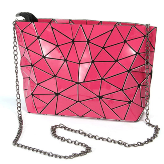 MS3116 Geometric Chain Leather Shoulder Messenger Bag
