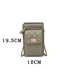 Summer Female Chain Small Shoulder Bag with Diamonds Lattice