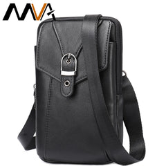 Men Leather Fanny Pack Small Waist Belt Bag 7485