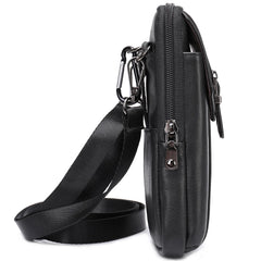 Men Leather Fanny Pack Small Waist Belt Bag 7485