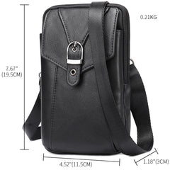 Men Leather Fanny Pack Small Waist Belt Bag 7485