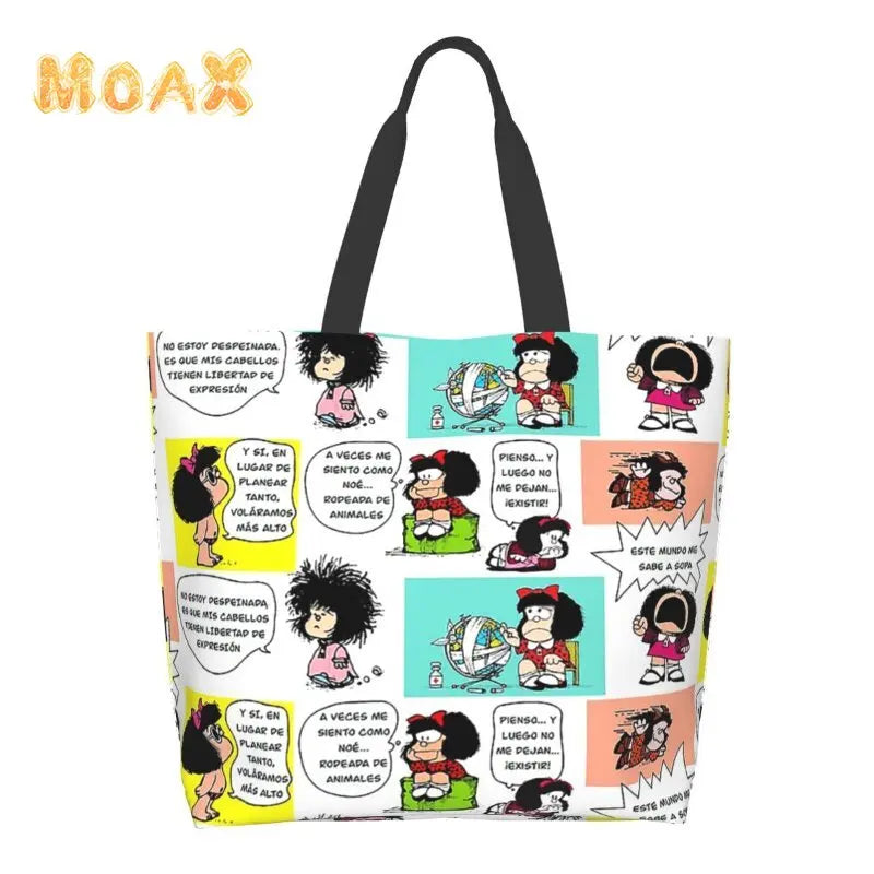 Mafalda Women Shoulder Bag Large Capacity Grocery Tote Bags