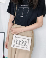 Magic Book Shape Clutch for Women Book of Spells Shoulder Chain Bag