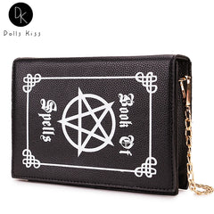 Magic Book Shape Clutch for Women Book of Spells Shoulder Chain Bag