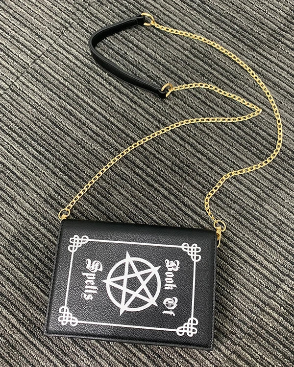 Magic Book Shape Clutch for Women Book of Spells Shoulder Chain Bag