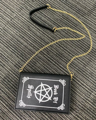 Magic Book Shape Clutch for Women Book of Spells Shoulder Chain Bag