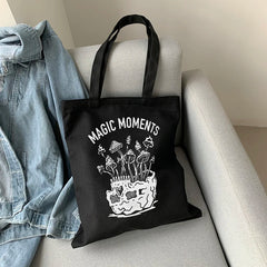 Magic Mushroom Print Canvas Bag Casual Large Women Shoulder Bag