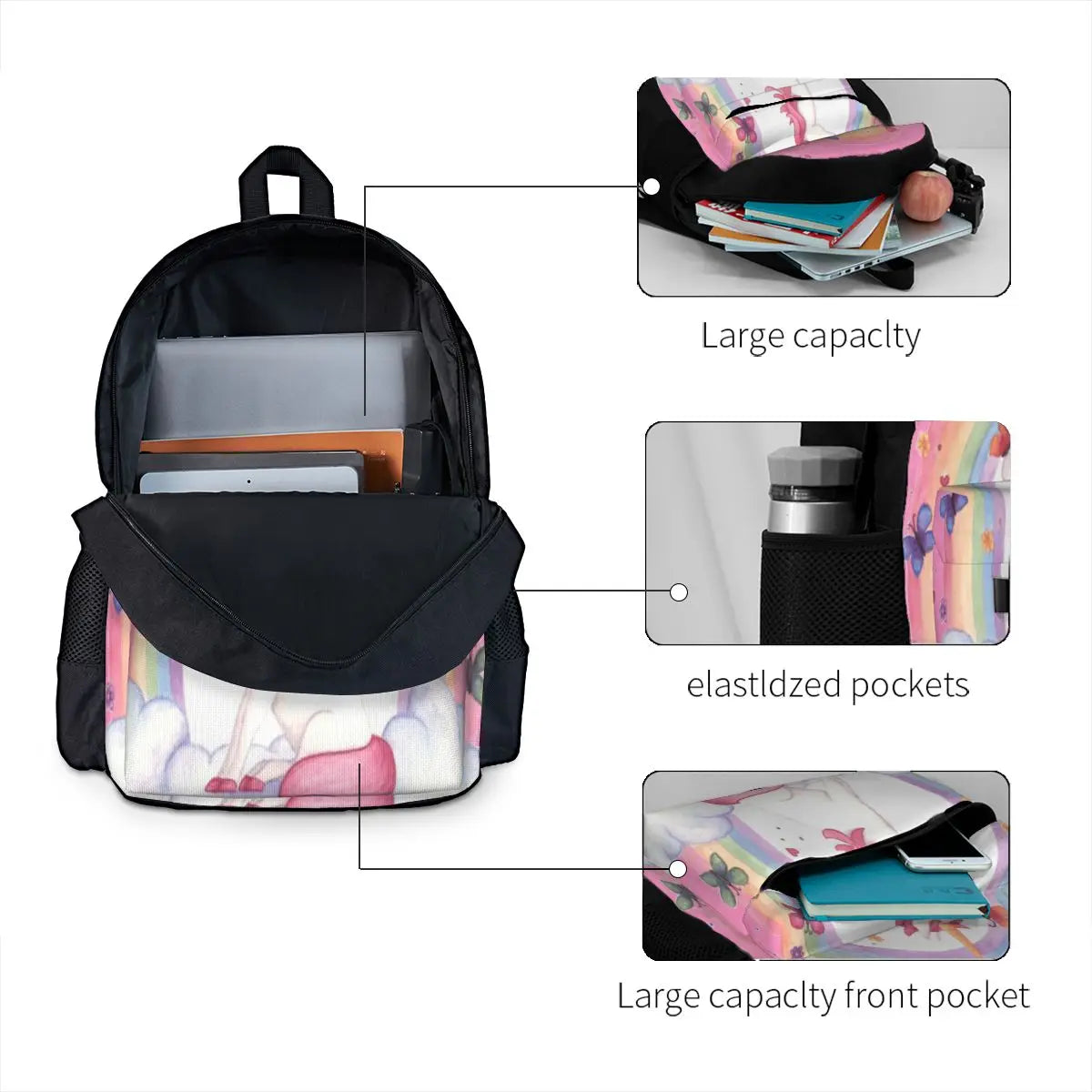 Magical Unicorn 2 Backpacks Men's Backpacks Bags Women School Bag