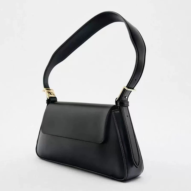 Silver Shoulder Bag Women Adjustable Strap PU Solid Casual Underarm Bag