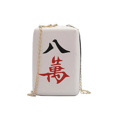 Mahjong Tiles Shoulder Bag Woman Bags Personality Print PU Material Flap