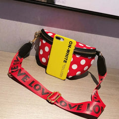 Wave Point Waist Bag Waterproof Antitheft Women Walking Shopping