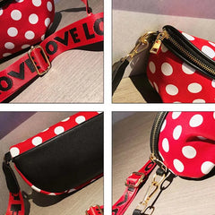 Wave Point Waist Bag Waterproof Antitheft Women Walking Shopping
