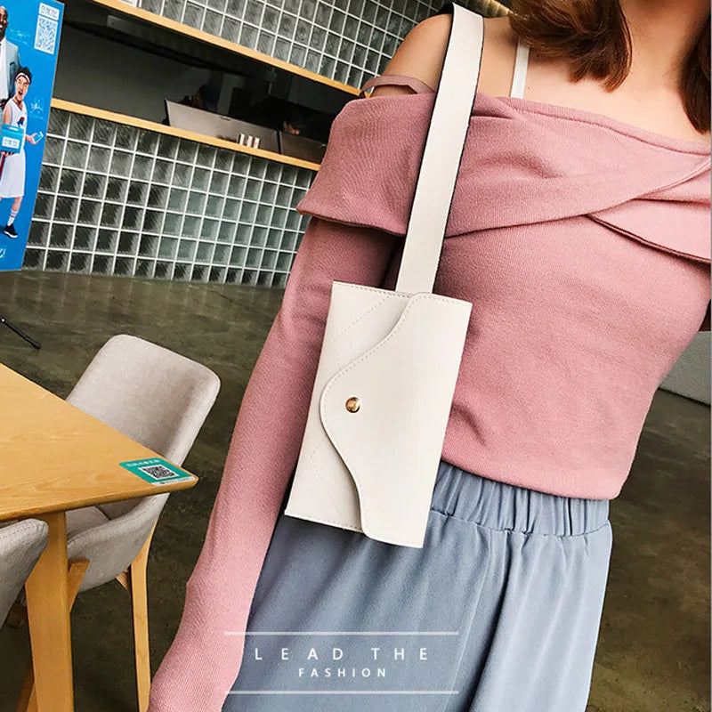 Leather Waist Pack Women Belt Phone Pouch Fanny Pack Bolosa