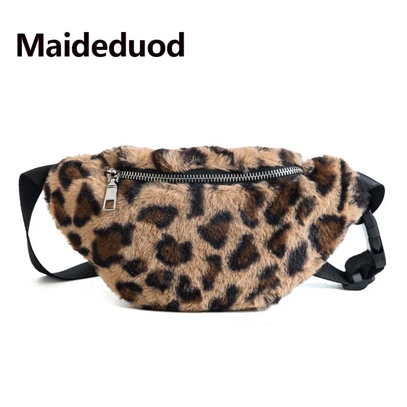Leopard Fanny Pack Women Travel Waist Belt Bag Small Phone Pouch