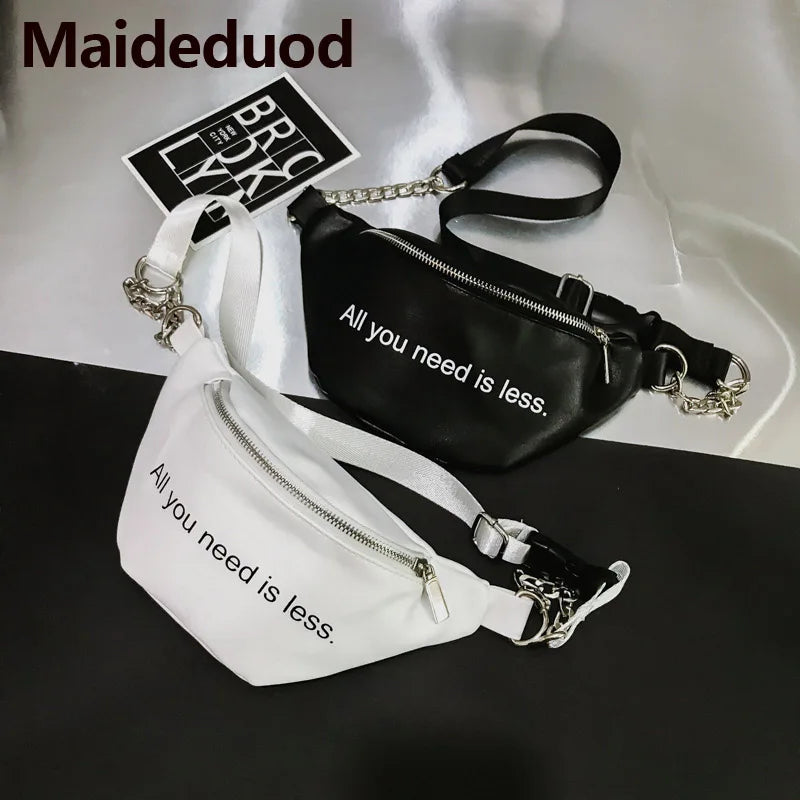 Arrival Women Waist Bag Chain Zipper Chest Wait Bags Female Travel Waist Pack
