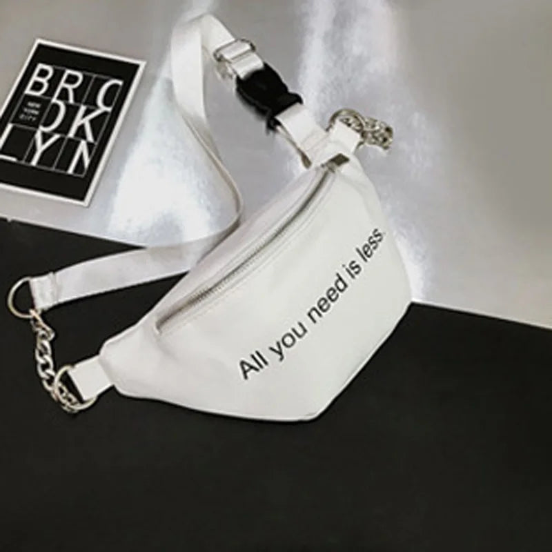 Arrival Women Waist Bag Chain Zipper Chest Wait Bags Female Travel Waist Pack