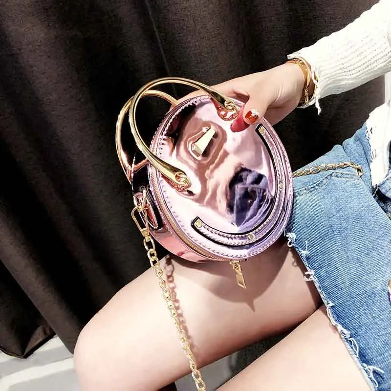 New Hot Women PU Leather Circular Shoulder Handbag Round Hard Messenger Bags