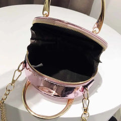 New Hot Women PU Leather Circular Shoulder Handbag Round Hard Messenger Bags