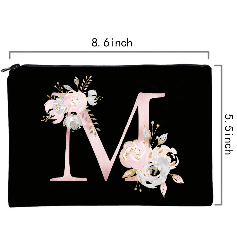 Girly Pink Letters Cosmetic Bag All-match Travel Organizer