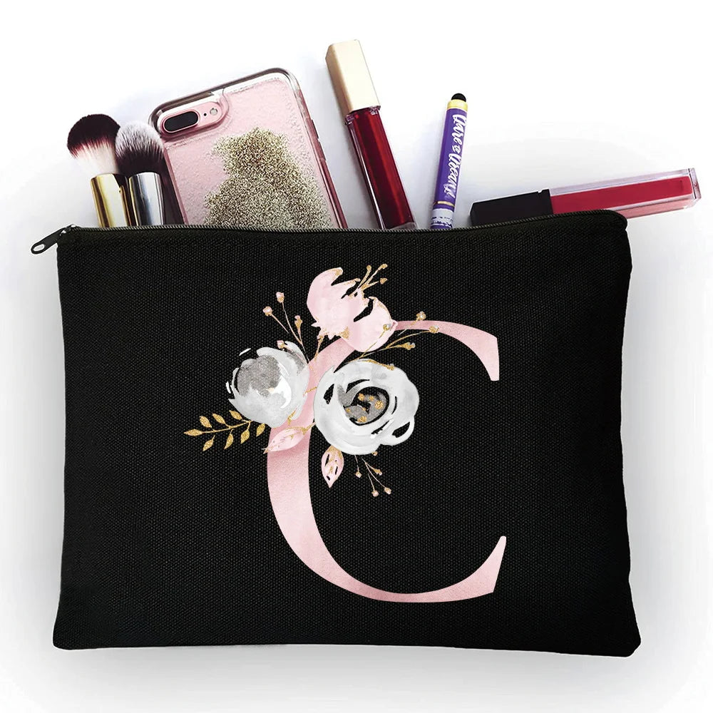 Girly Pink Letters Cosmetic Bag All-match Travel Organizer
