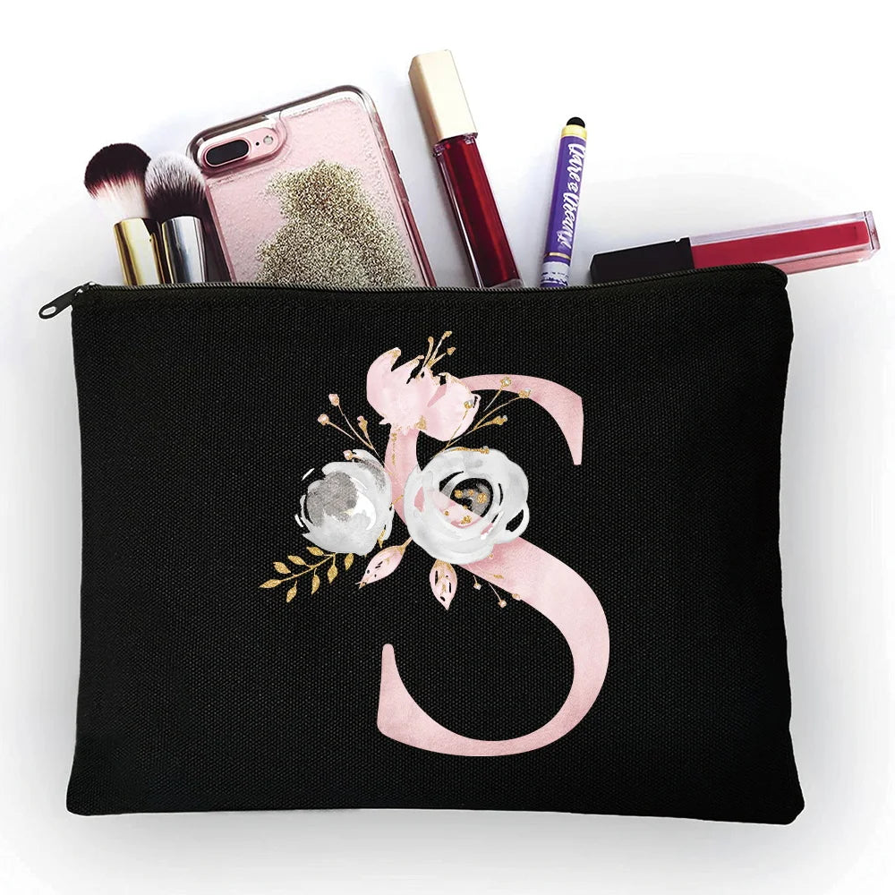 Girly Pink Letters Cosmetic Bag All-match Travel Organizer