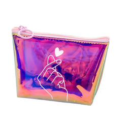 Makeup Bag Smooth Surface Letter Cosmetic Bag Purse Women Handbag