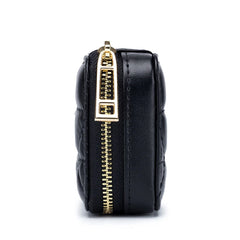 Small Makeup Bag Organizer with Mirror Lipstick Pocket Coin Purse Wallet