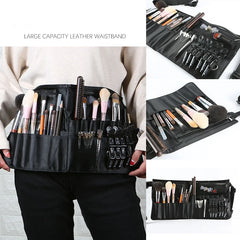 Makeup Brush Belt Waist Bag Large Capacity Leather Case