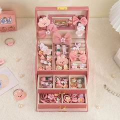 Children's Makeup Storage Box Pink Girl Bracelet Large Capacity