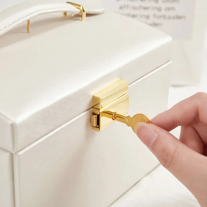 Makeup Case PU Leather Cosmetic Box Portable Jewelry Storage Box
