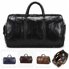 Men Leather Travel Bag Large Duffle Shoulder Bag