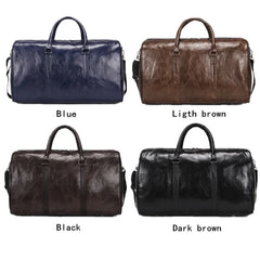 Men Leather Travel Bag Large Duffle Shoulder Bag