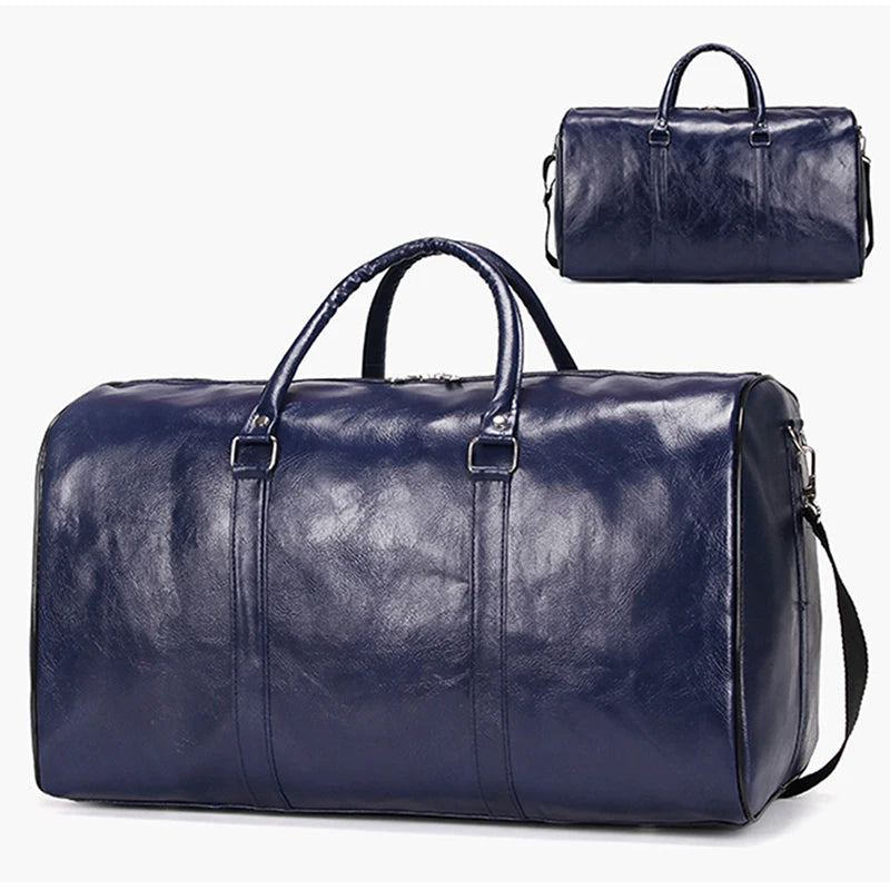 Men's Large Leather Travel Bag Duffle Gym Handbag Shoulder Bag