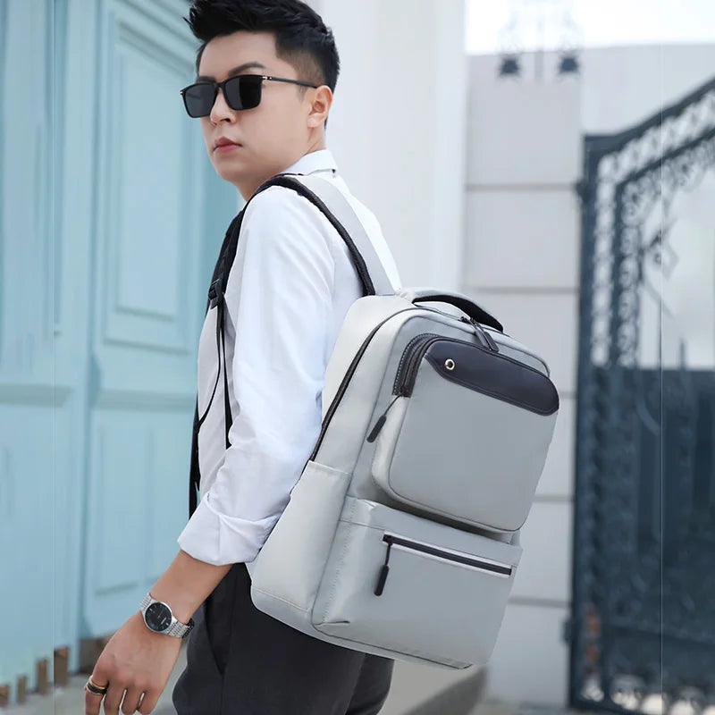 Male Anti-Theft Multifunction Backpack USB Charging Laptop Bag