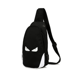Luminous One Shoulder Bag USB Crossbody Strap Anti Theft Chest Bag