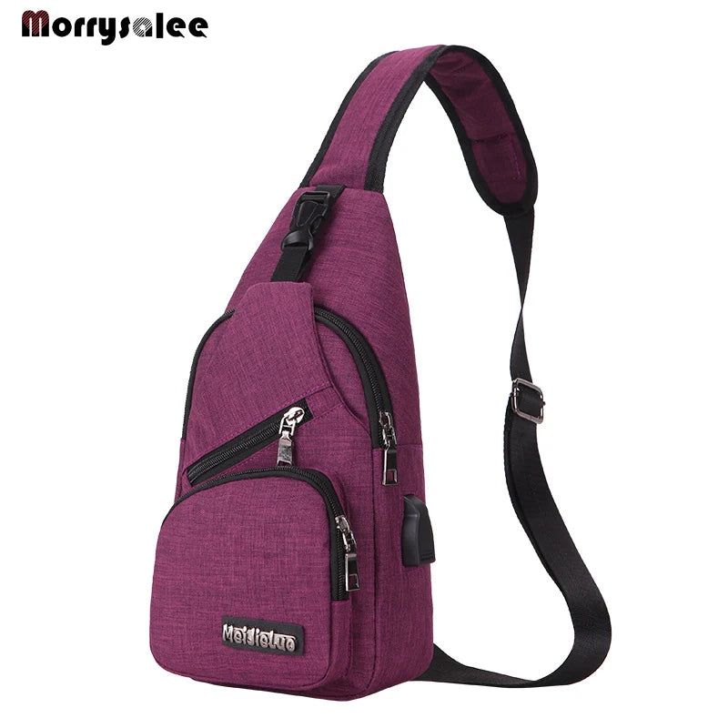 Men's USB Charging Crossbody Shoulder Bag