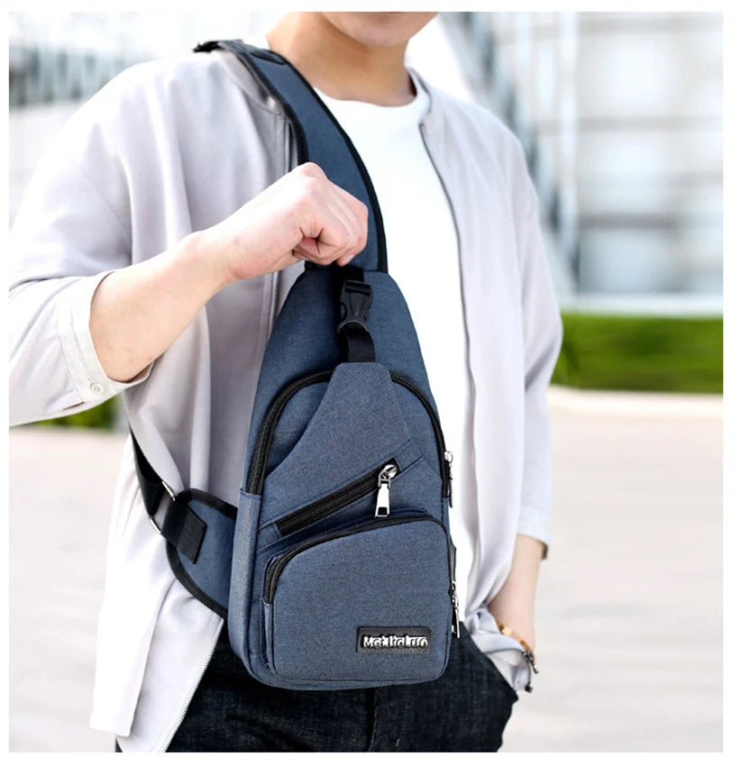 Men Women Nylon Waist Packs Sling Bag Crossbody Outdoor Sport Shoulder