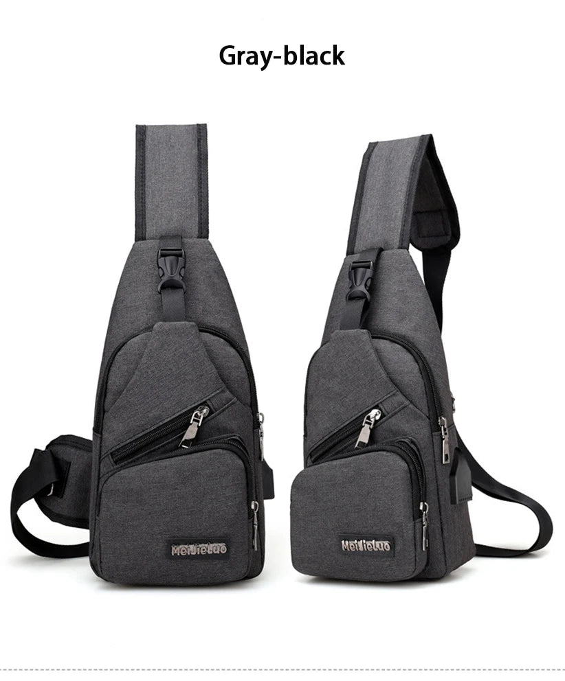 Men Women Nylon Waist Packs Sling Bag Crossbody Outdoor Sport Shoulder