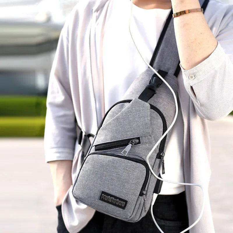 Men Women Nylon Waist Packs Sling Bag Crossbody Outdoor Sport Shoulder
