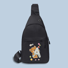 Men Women Waist Packs Sling Bag Outdoor Sport Shoulder Chest Canvas Bear Print