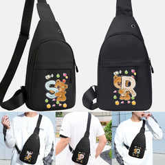 Men Women Waist Packs Sling Bag Outdoor Sport Shoulder Chest Canvas Bear Print