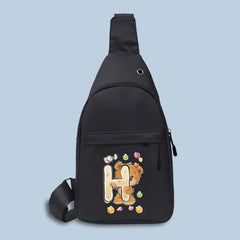 Men Women Waist Packs Sling Bag Outdoor Sport Shoulder Chest Canvas Bear Print