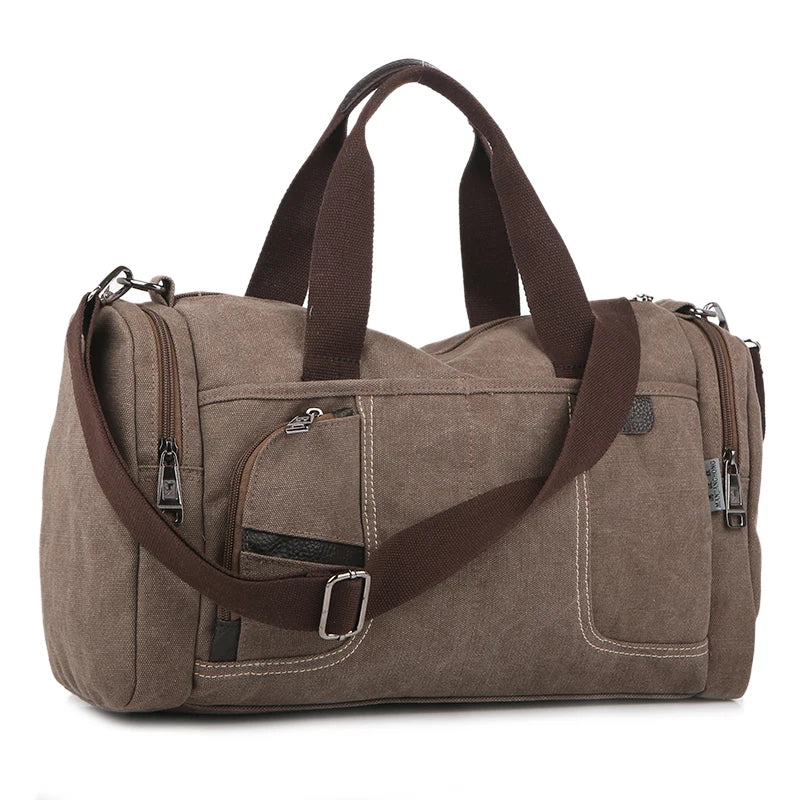 Large Capacity Canvas Messenger Duffle Tote Travel Shoulder Bag
