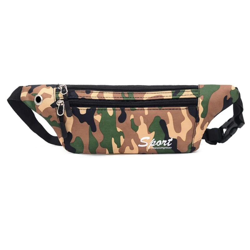 Camouflage Print Waist Pack Bag Anti-theft Lightweight Phone Pouch