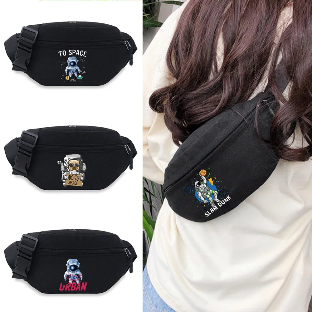 Astronaut Print Waist Pouch Phone Anti Theft Waist Pack