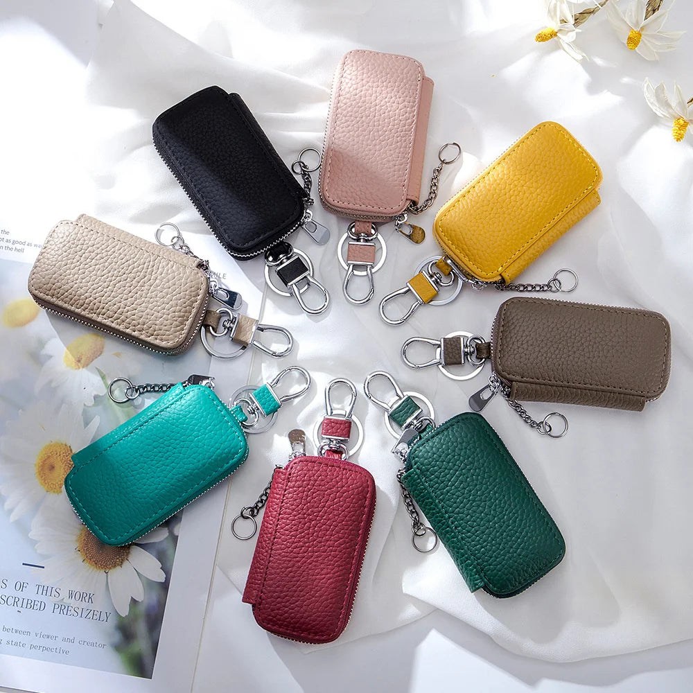 Man Woman Wallet Cow Leather Key Holder