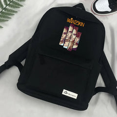 Maneskin Shoulder Travel Laptop Canvas Backpack for Teenagers